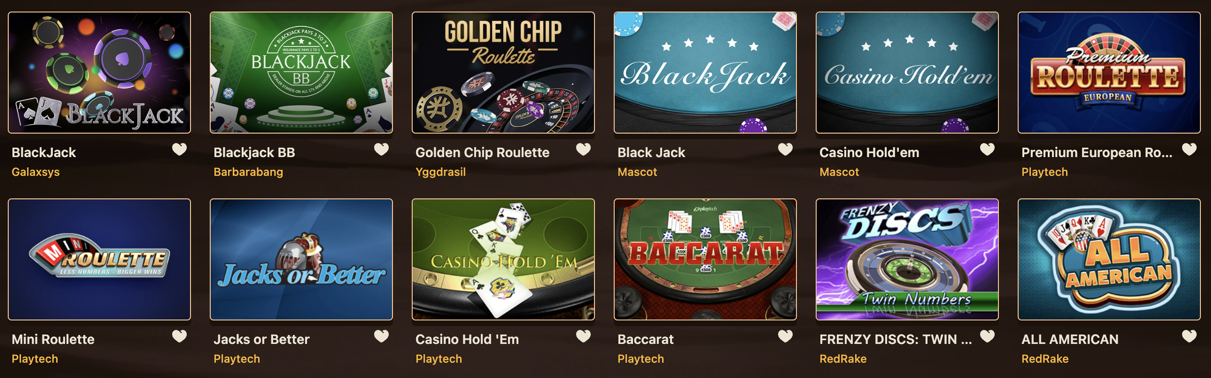 Smokace Casino Table Games